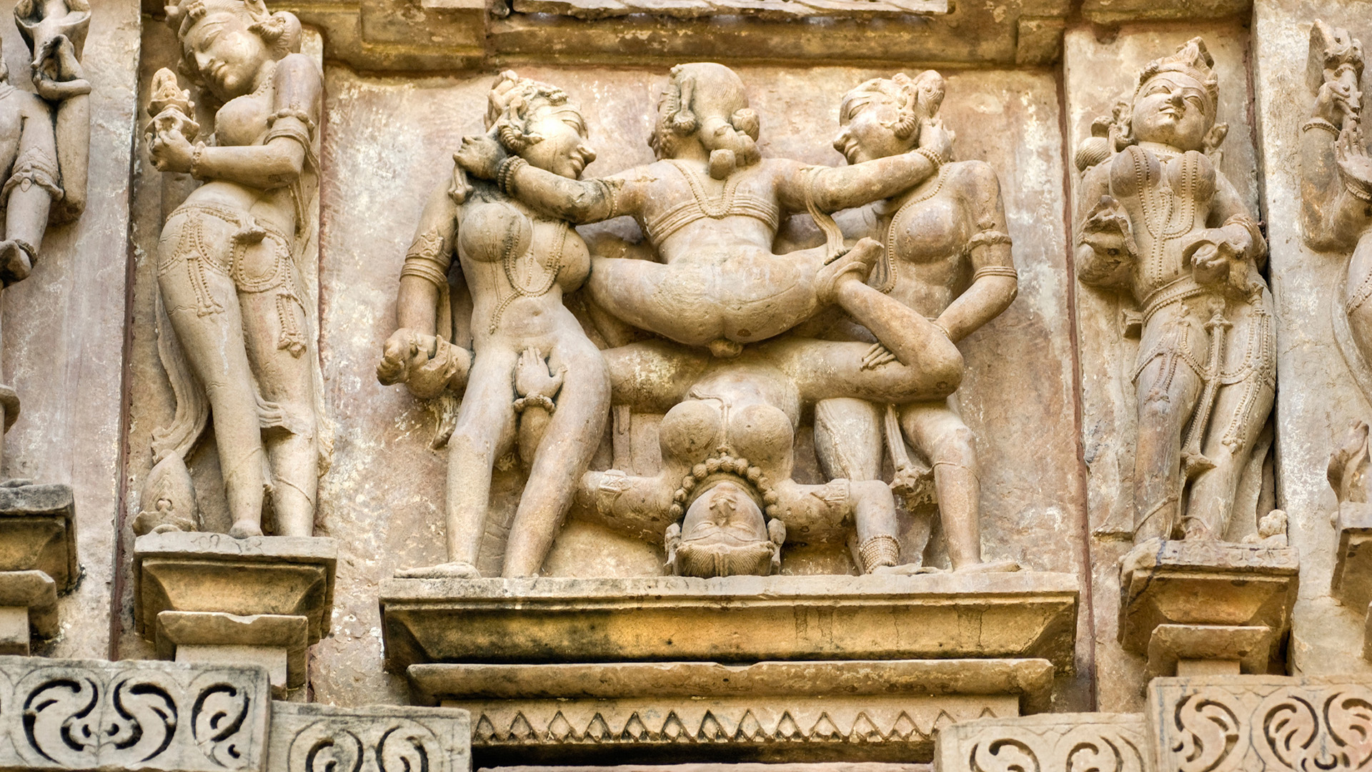 Detail, Khajuraho Group of Monuments, India.