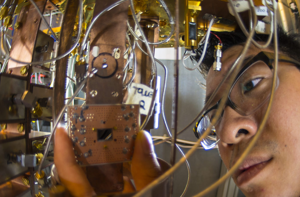 IBM Research scientist Jerry Chow conducts a quantum computing experiment at IBM's Thomas J. Watson Research Center in Yorktown Heights, N.Y. IBM has been focusing on quantum computing research for more than 30 years.