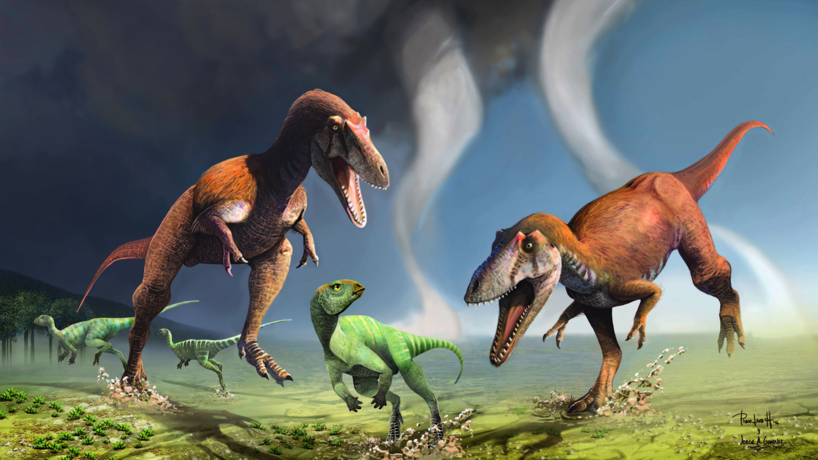 El nuevo dinosaurio tenía pequeños brazos similares a los de los tiranosaurios,
