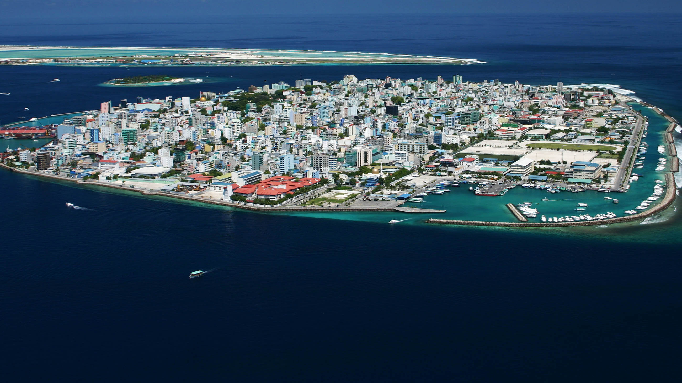 Malé, capital city of the Maldives. Island nations the world over face some tough choices as sea levels rise.