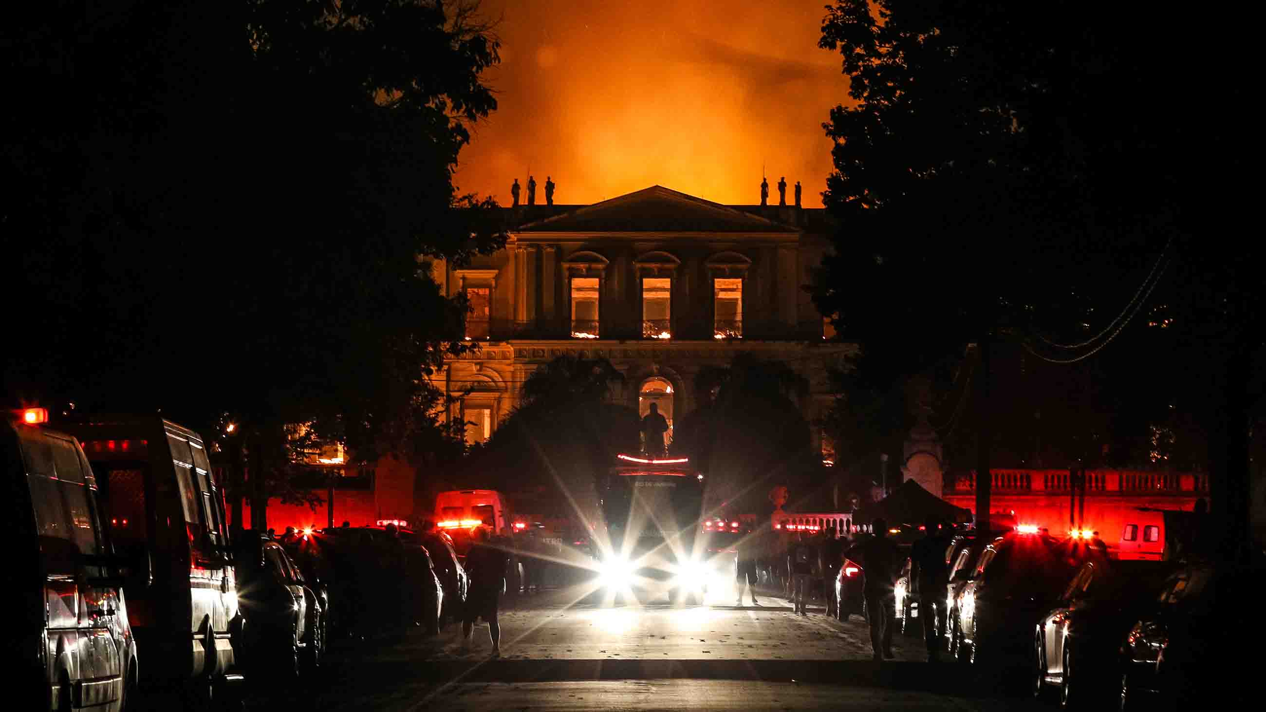 A fire ravaged the National Museum of Brazil in Rio de Janeiro on Sunday night.