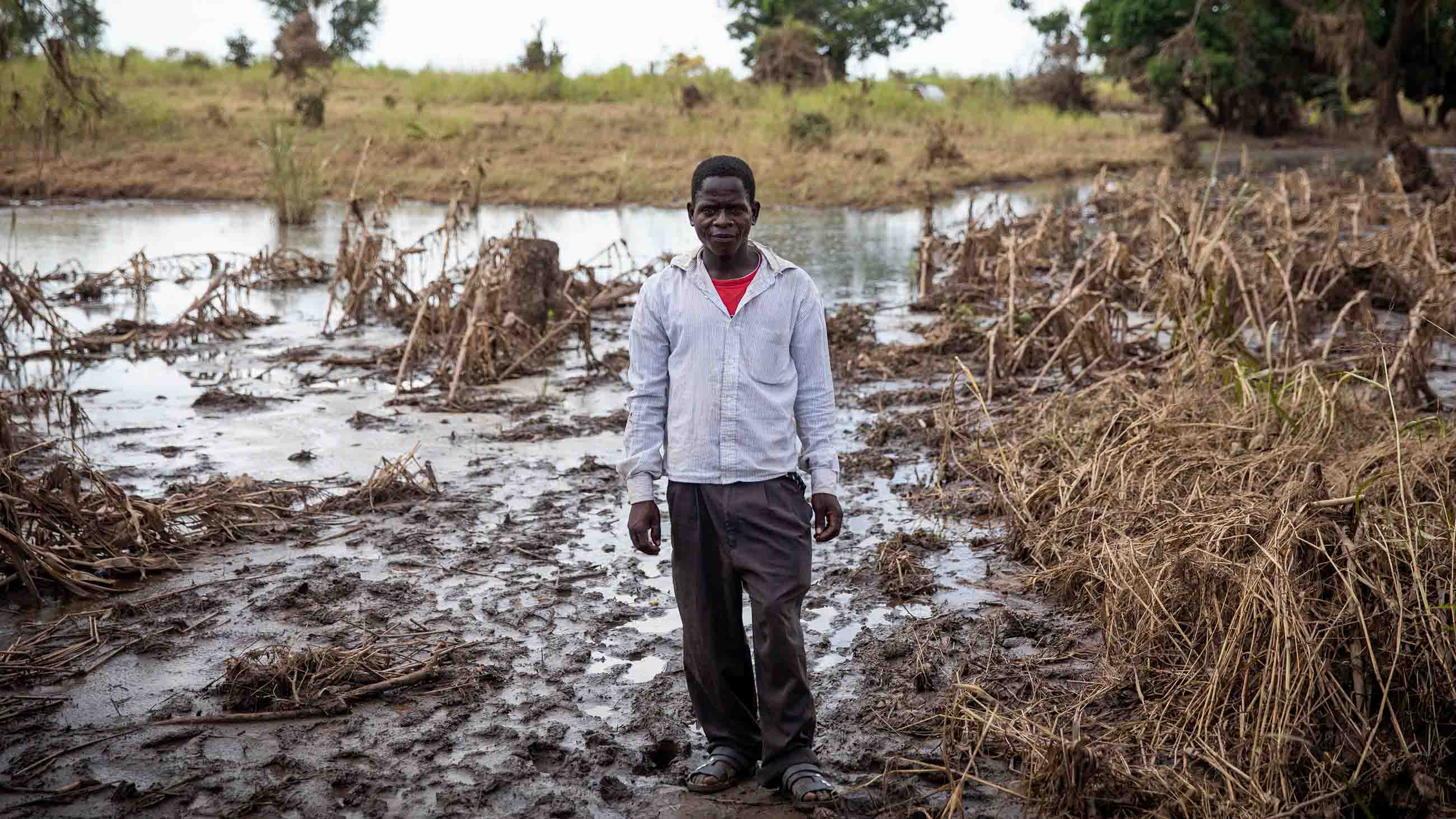 Local farmer, Armando, stands on land where his home once stood in a village near Sofala province on March 26, 2019 in Sofala, Mozambique. Tropical Cyclone Idai is considered one of the worst cyclones to affect Africa as it swept through Malawi, Zimbabwe and Mozambique leaving hundreds dead and an estimated three million people displaced.