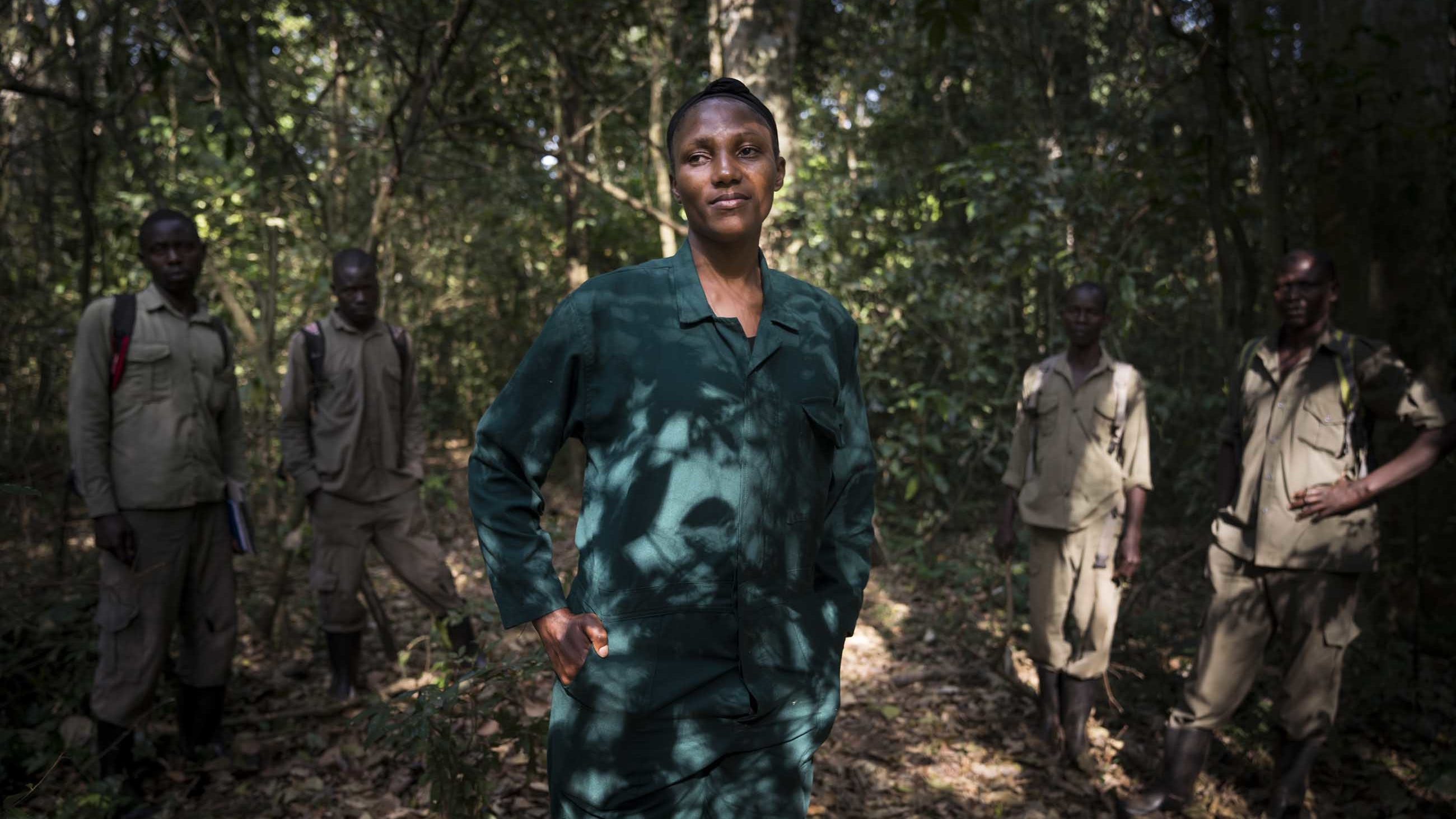 Caroline Asiimwe is a veterinarian with the Budongo Conservation Field Station in Uganda. She leads a group of former wildlife poachers who now act as conservation rangers in a park that faces numerous stressors.