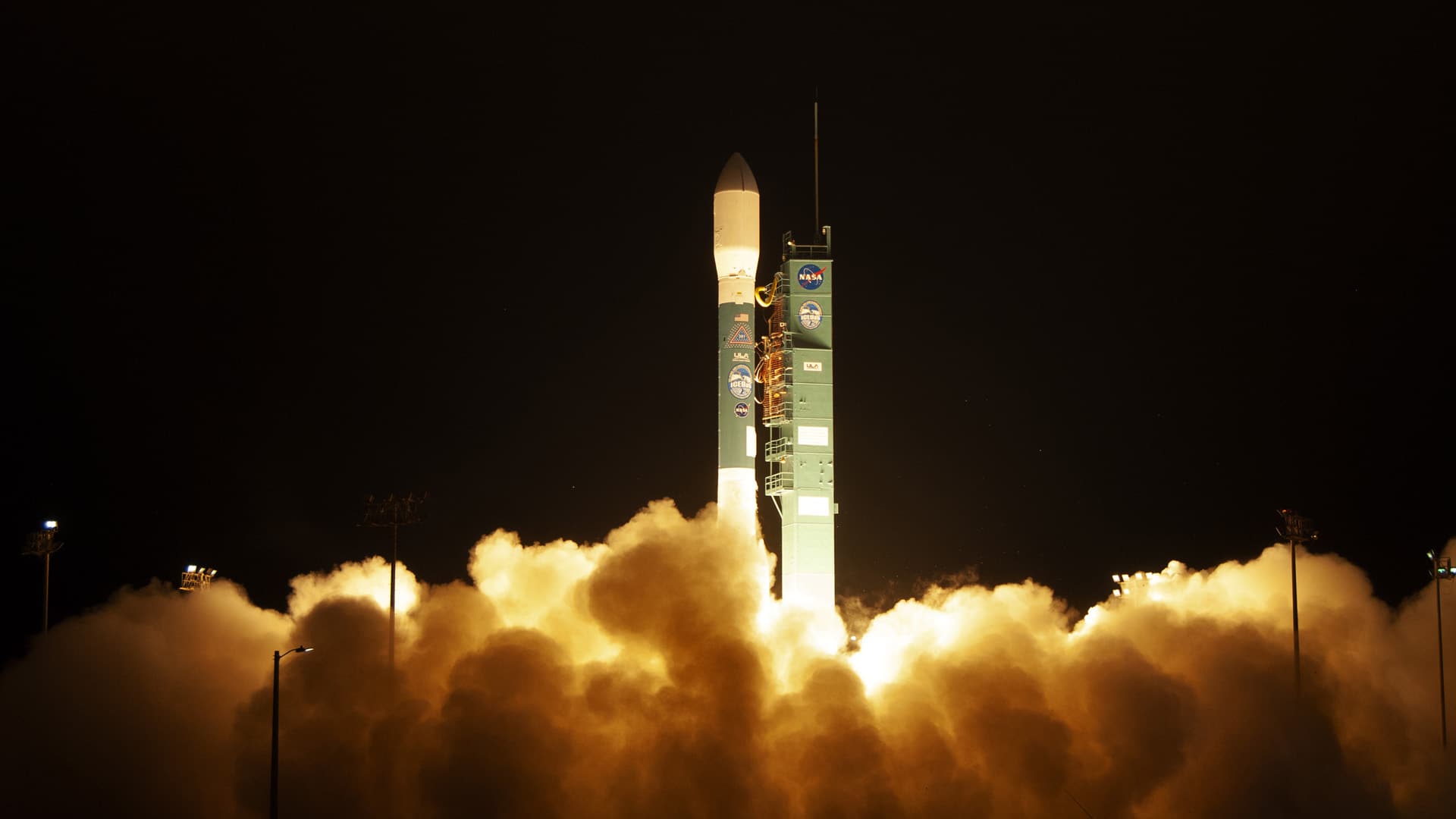 A rocket lifts off from Vandenberg Air Force Base on Sept. 15, 2018, carrying NASA's ice, cloud, and land elevation satellite-2 (ICESat-2).