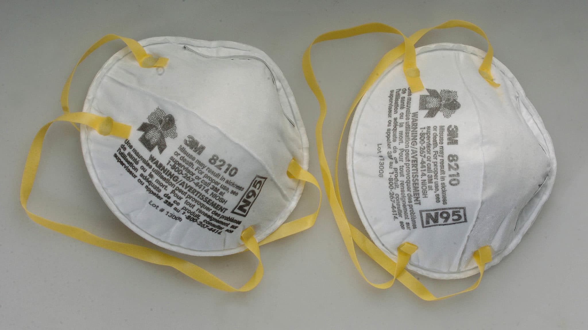 A pair of N95-rated face masks. They are in increasingly short supply.