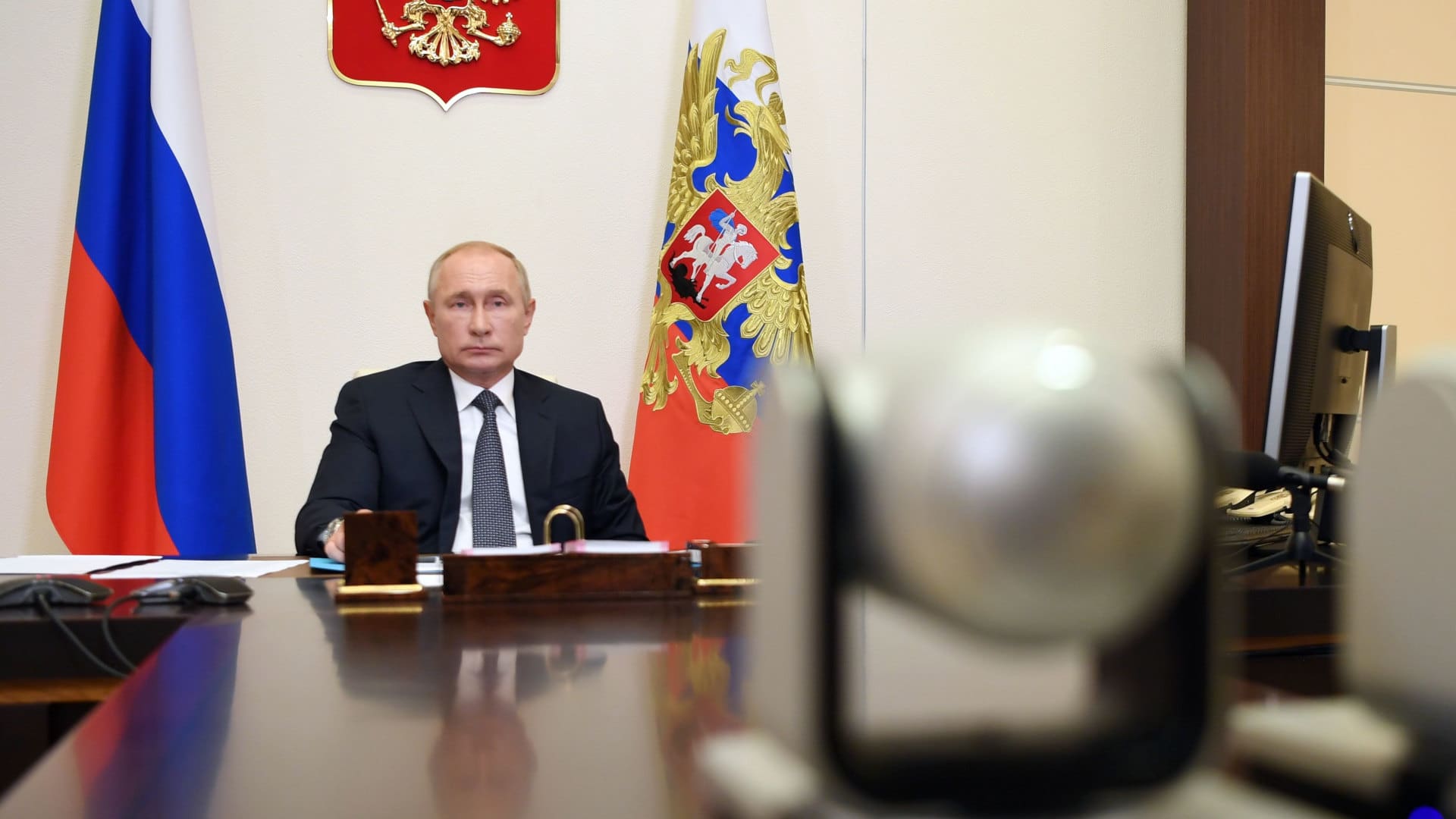 Russian President Vladimir Putin announced the Sputnik V vaccine during a teleconference meeting on August 11, 2020.