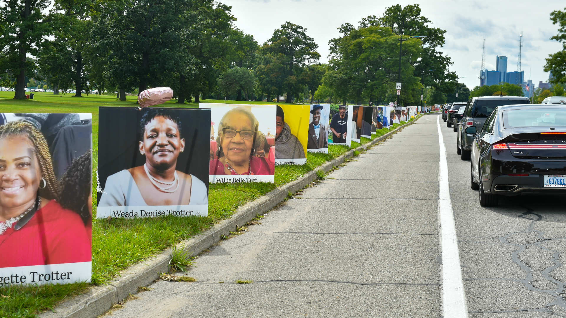 A memorial in Detroit, Michigan honored more than 1,500 victims of Covid-19 on September 2, 2020.