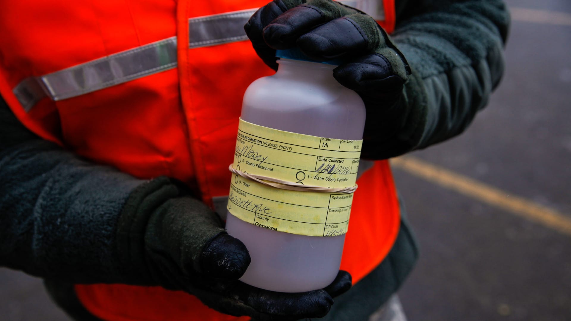A water sample collected by the National Guard from Flint residents in January 2016.