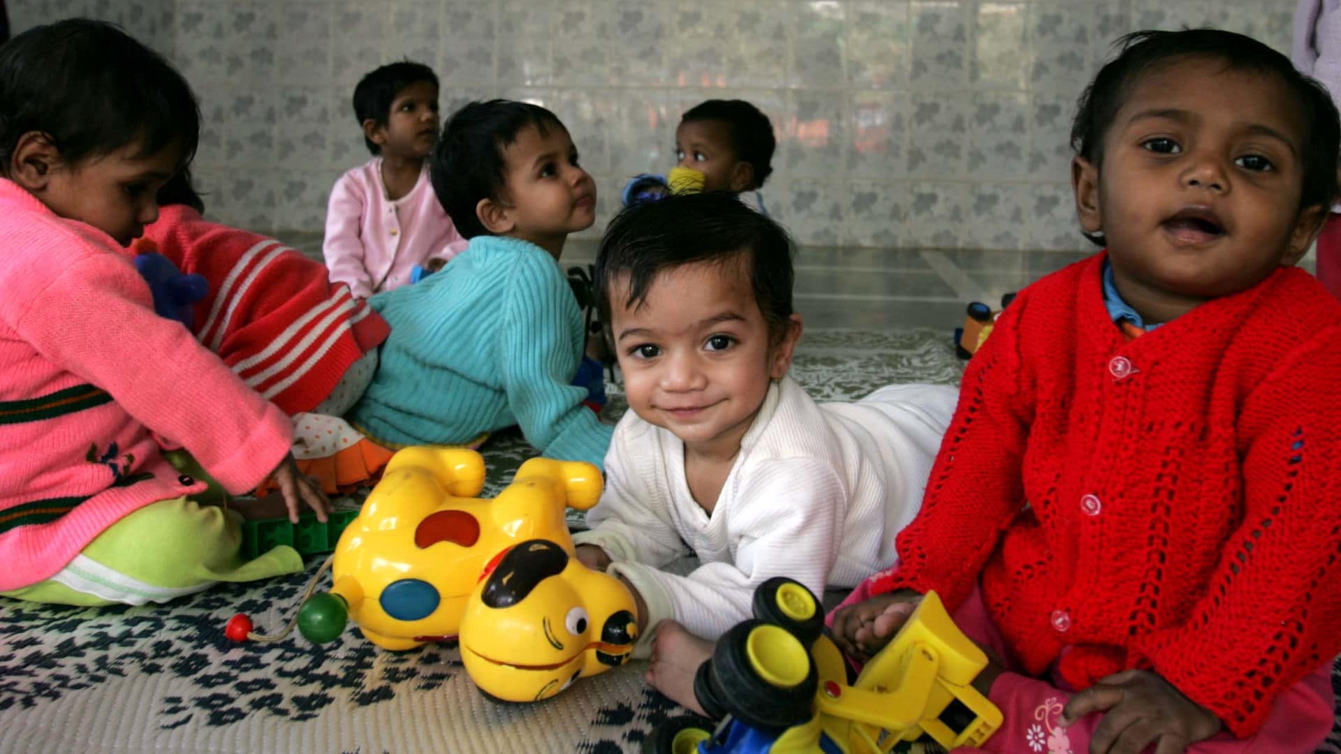Children at the Bal Vikas Adoption Center in Mumbai, India.