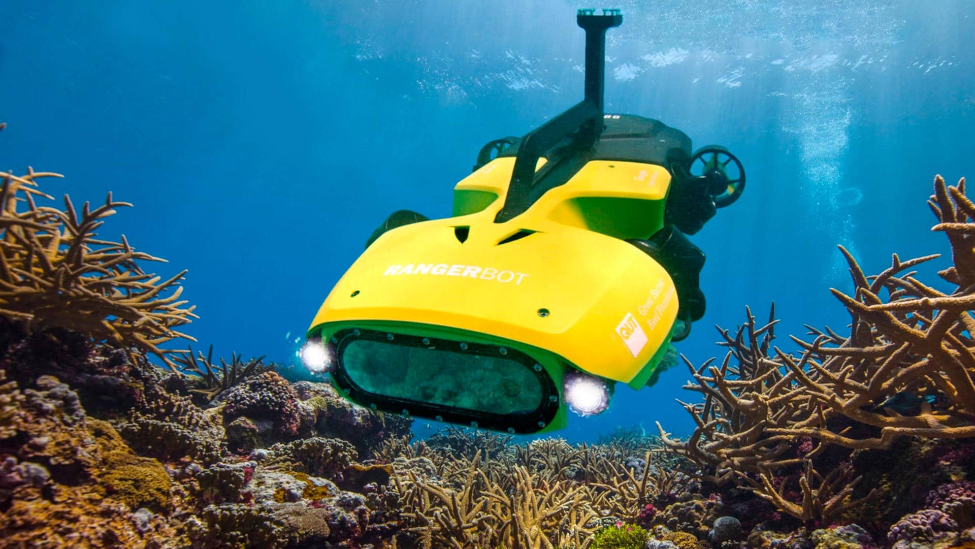 RangerBot, an autonomous underwater robot developed by the Great Barrier Reef Foundation and the Queensland University of Technology, protects the reef from harmful crown-of-thorns starfish.
