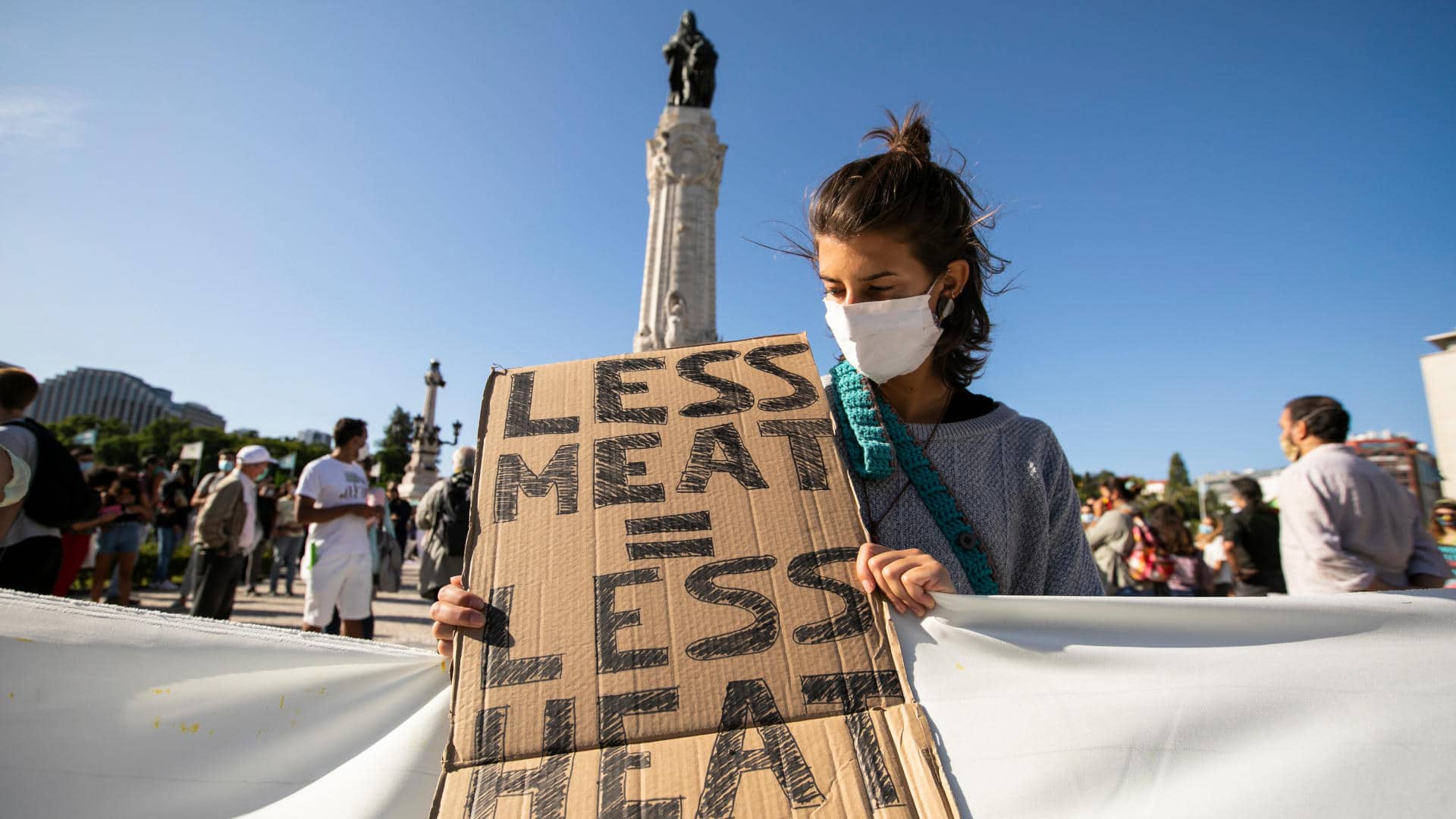 Portuguese students joined the international movement Fridays for Future in Lisbon to protest against the climate situation amid the Covid-19 pandemic in Sept. 2020.