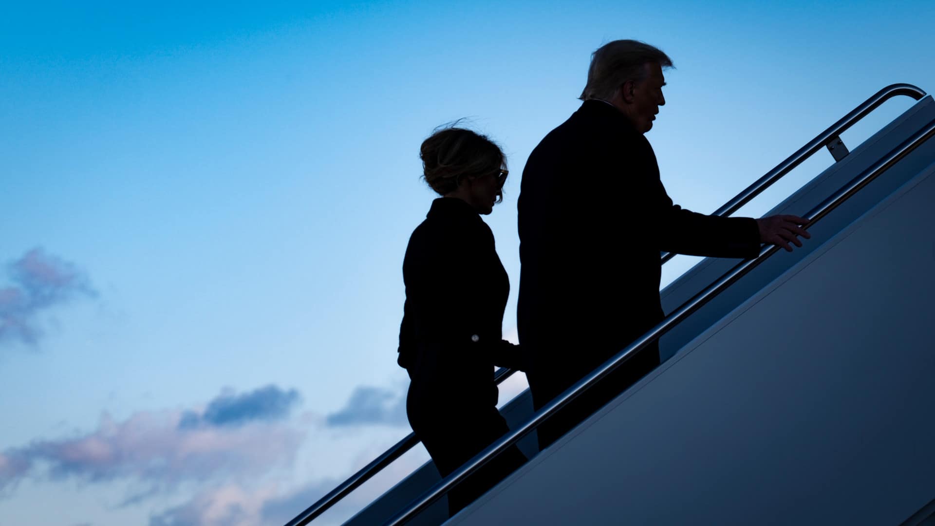 President Donald Trump and First Lady Melania Trump depart Washington D.C. on Jan. 20. Trump is the first president in more than 150 years to refuse to attend his successor's inauguration.