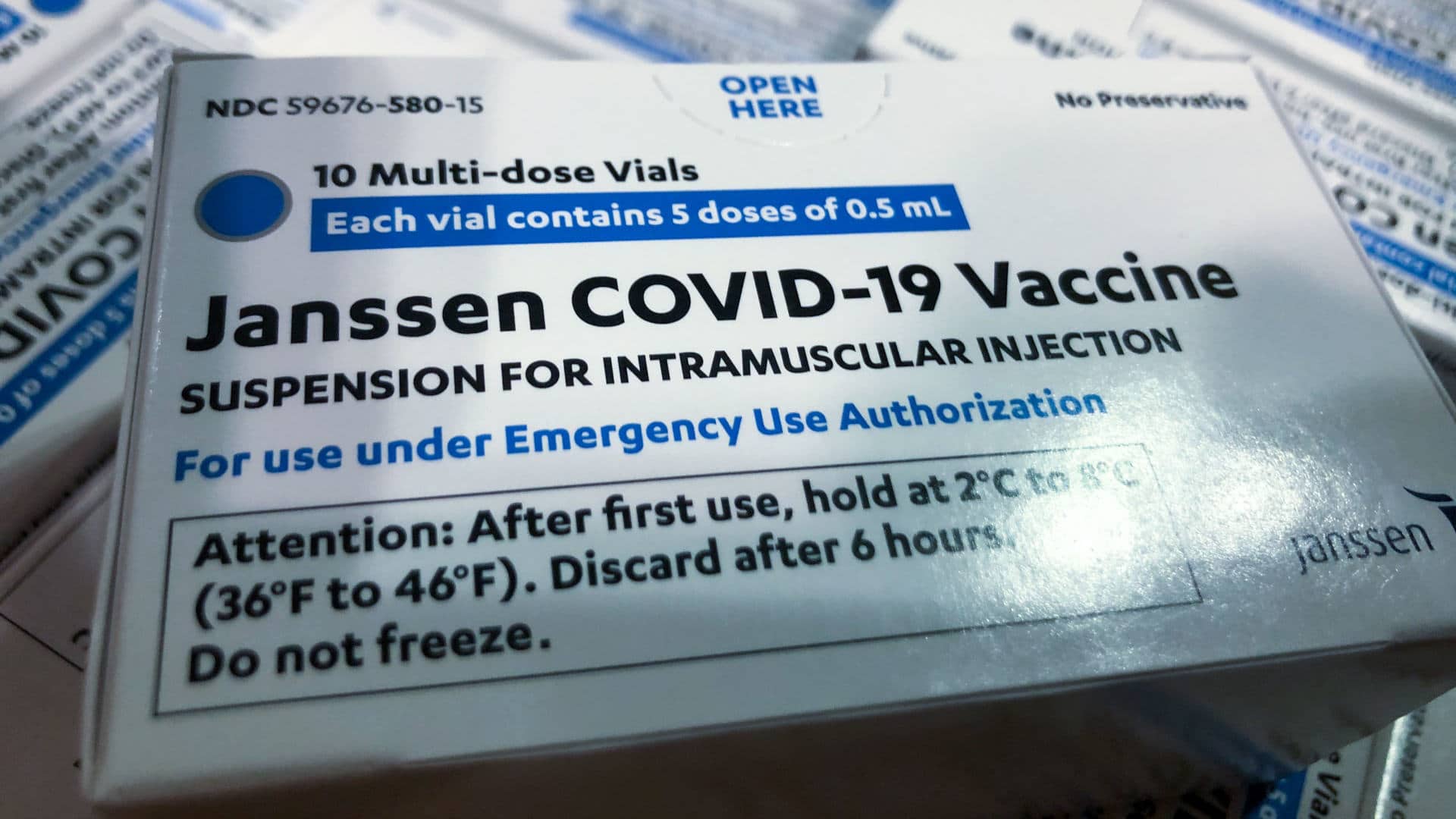 The first doses of the Johnson and Johnson Covid-19 vaccine to arrive at the New York State Department of Health in March 2021.