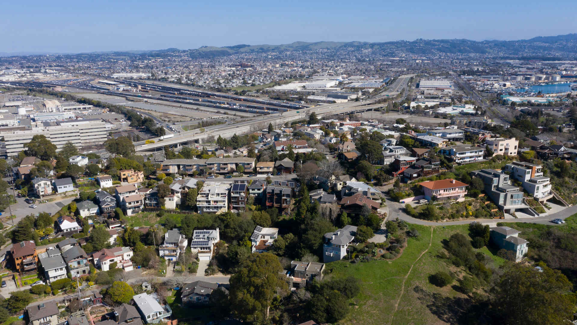 An aerial view of Richmond, California.