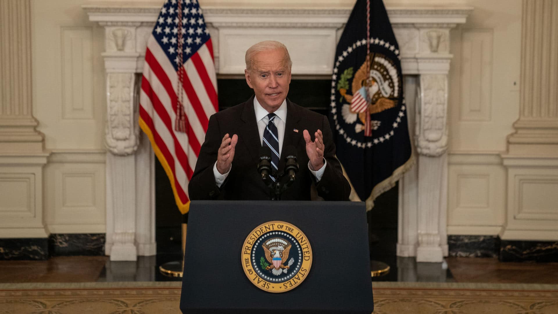 President Joe Biden delivers remarks on his plan to stop the spread of the Delta variant and boost Covid-19 vaccinations through a broad mandate on Sept. 9, 2021.