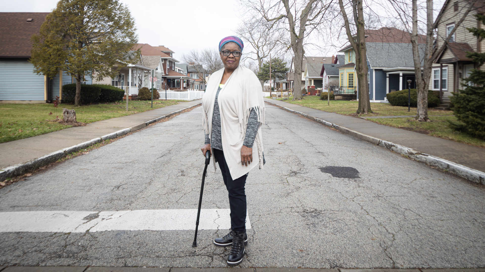 Paula Brooks, a resident of the Ransom Place neighborhood in Indianapolis, is affected by traffic pollution from a nearby highway.  All photos by FAITH BLACKWELL for UNDARK