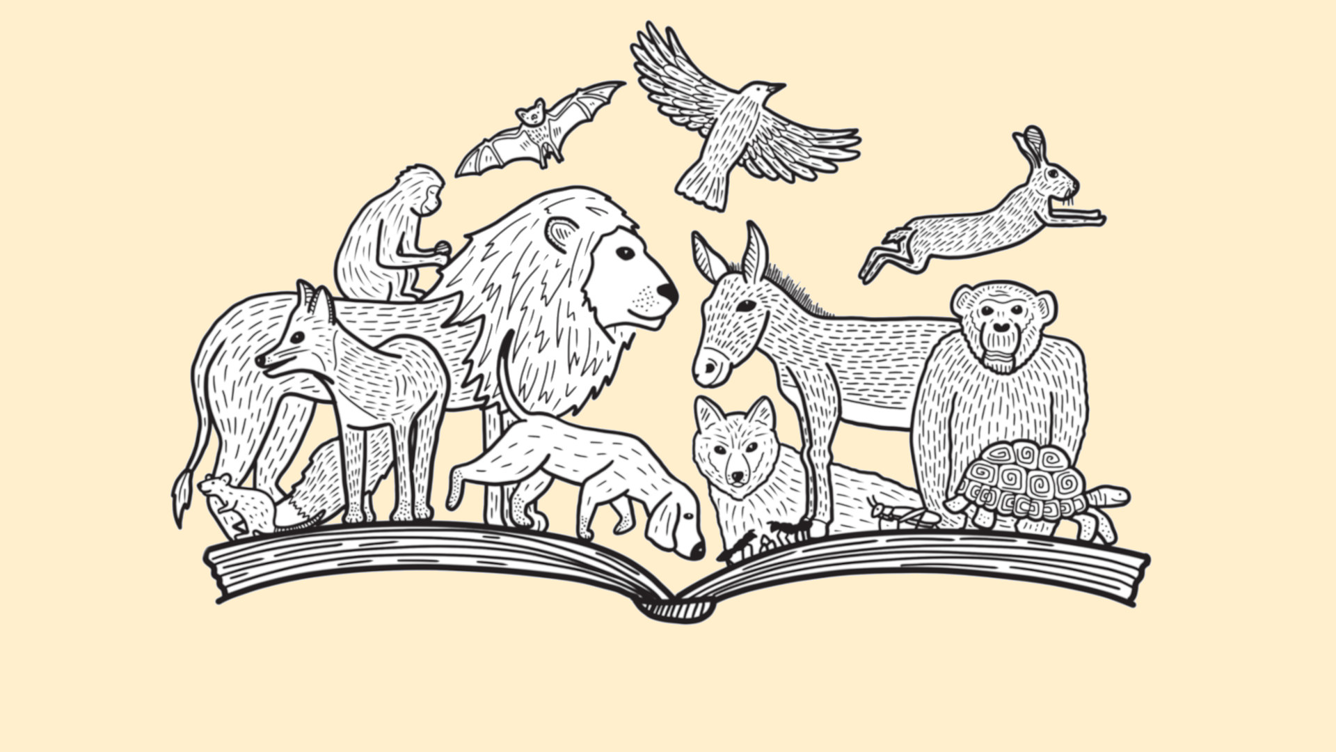 An illustration from "Aesop's Animals" by Hana Ayoob.
