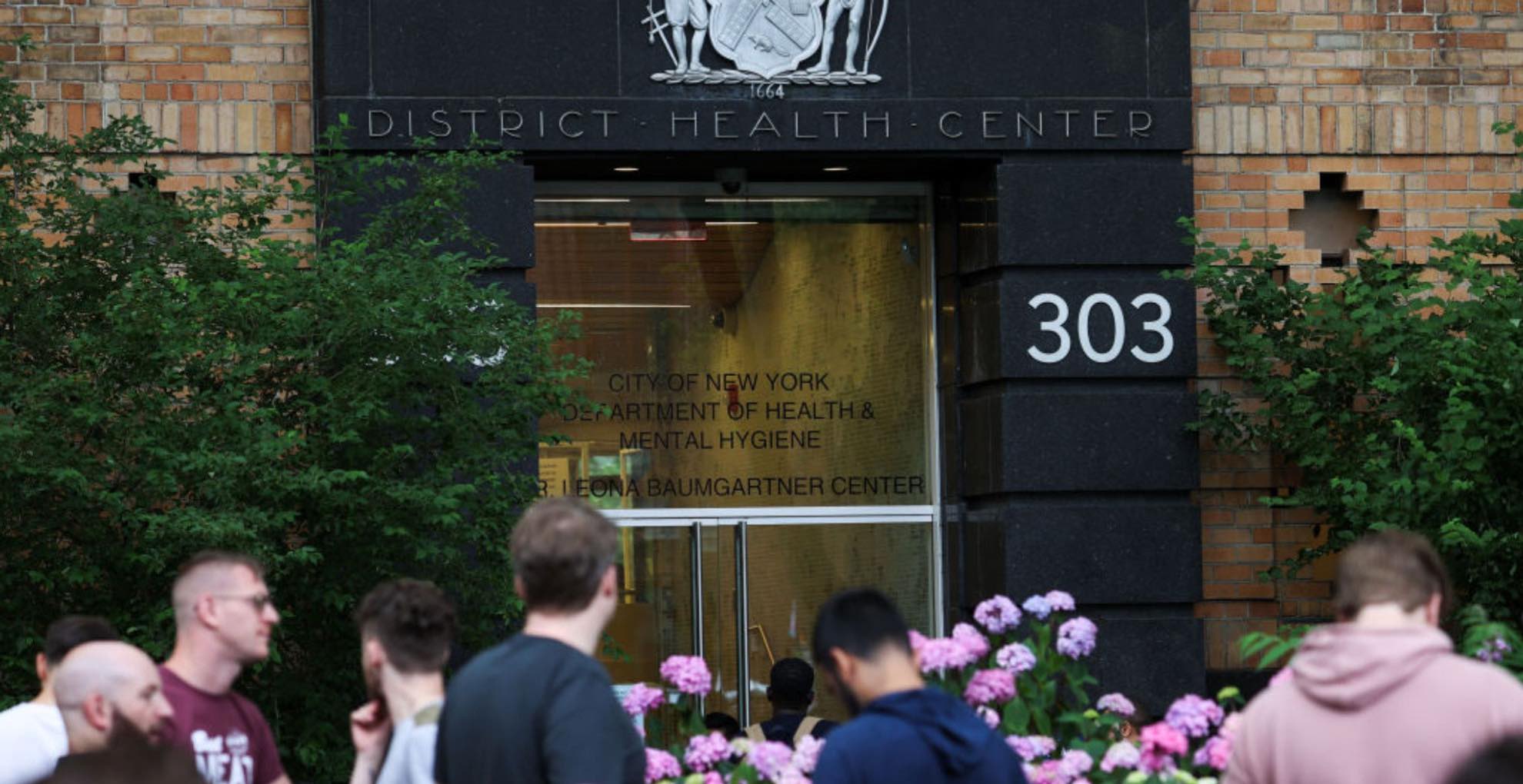 People lined up outside of Department of Health & Mental Hygiene clinic on June 23, 2022 in New York City
