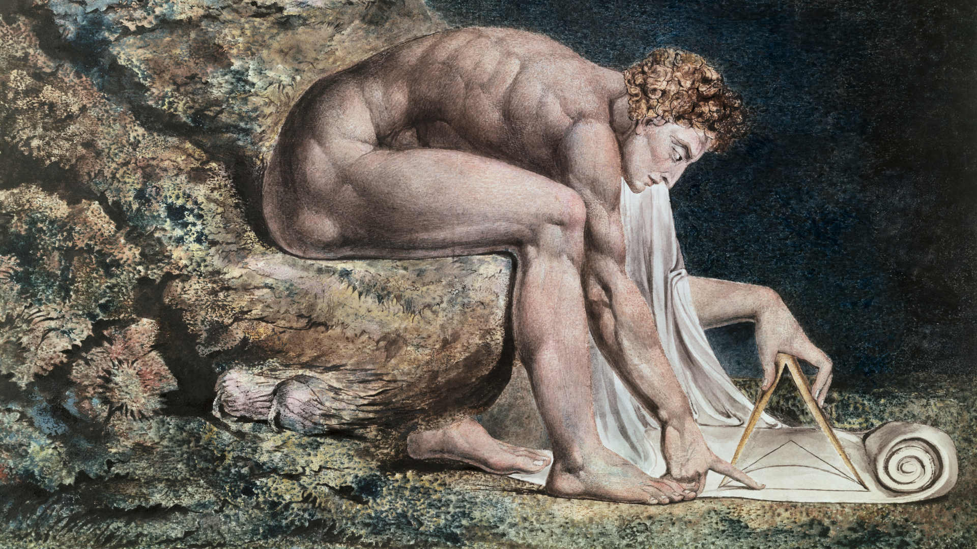 "Newton," by William Blake. Color print, ink and watercolor on paper, Tate Gallery.