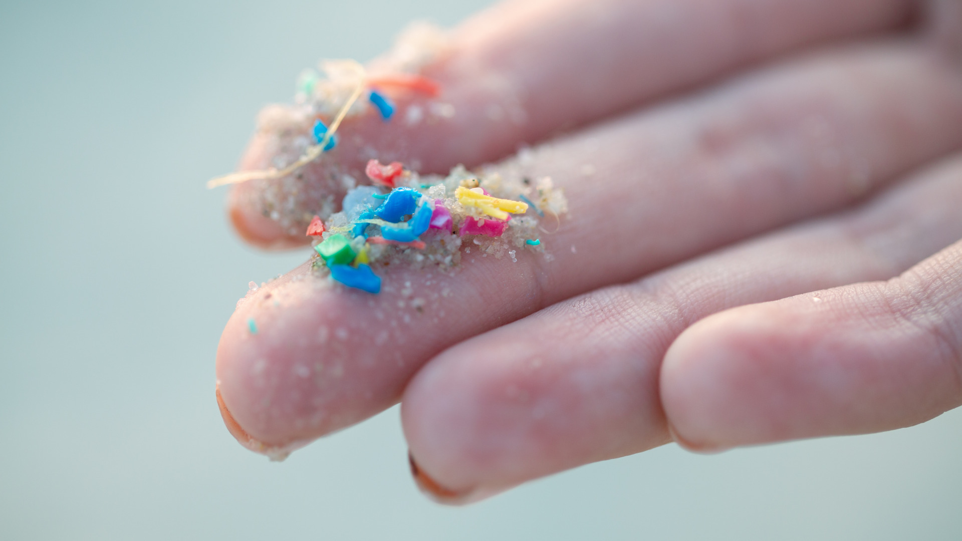 Microplastics found washed up on a beach. About 11 percent of microplastics in the atmosphere over the western U.S. come from the ocean.