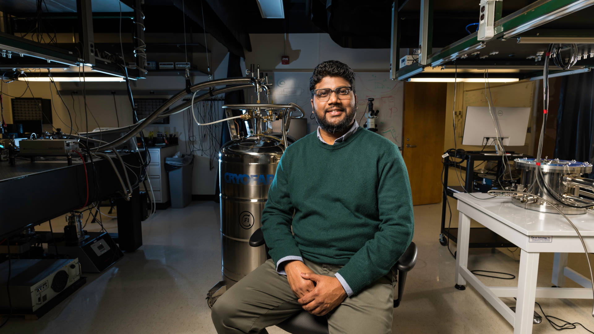 Physicist Ranga Dias in his lab at the University of Rochester in 2023.