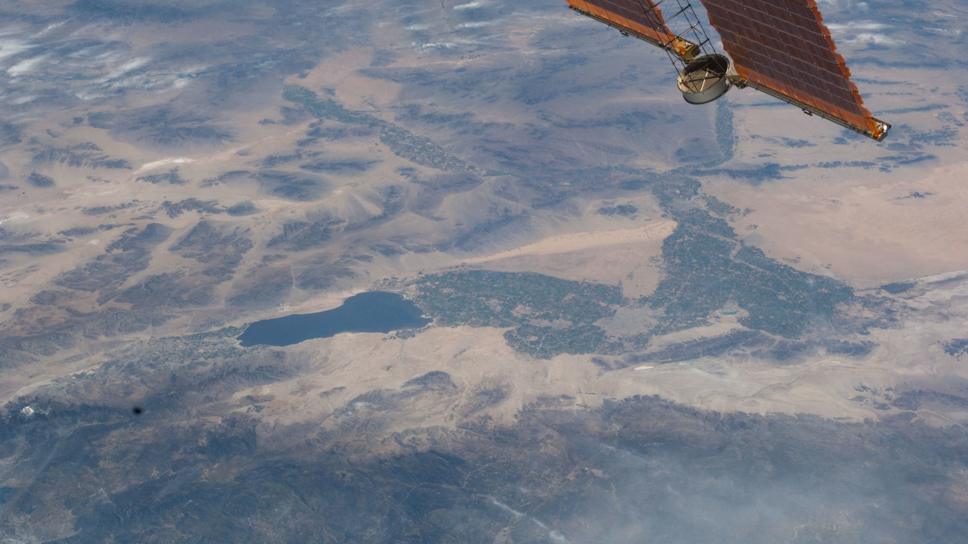 The Salton Sea and Imperial Valley are in the center of this scene photographed from the International Space Station.