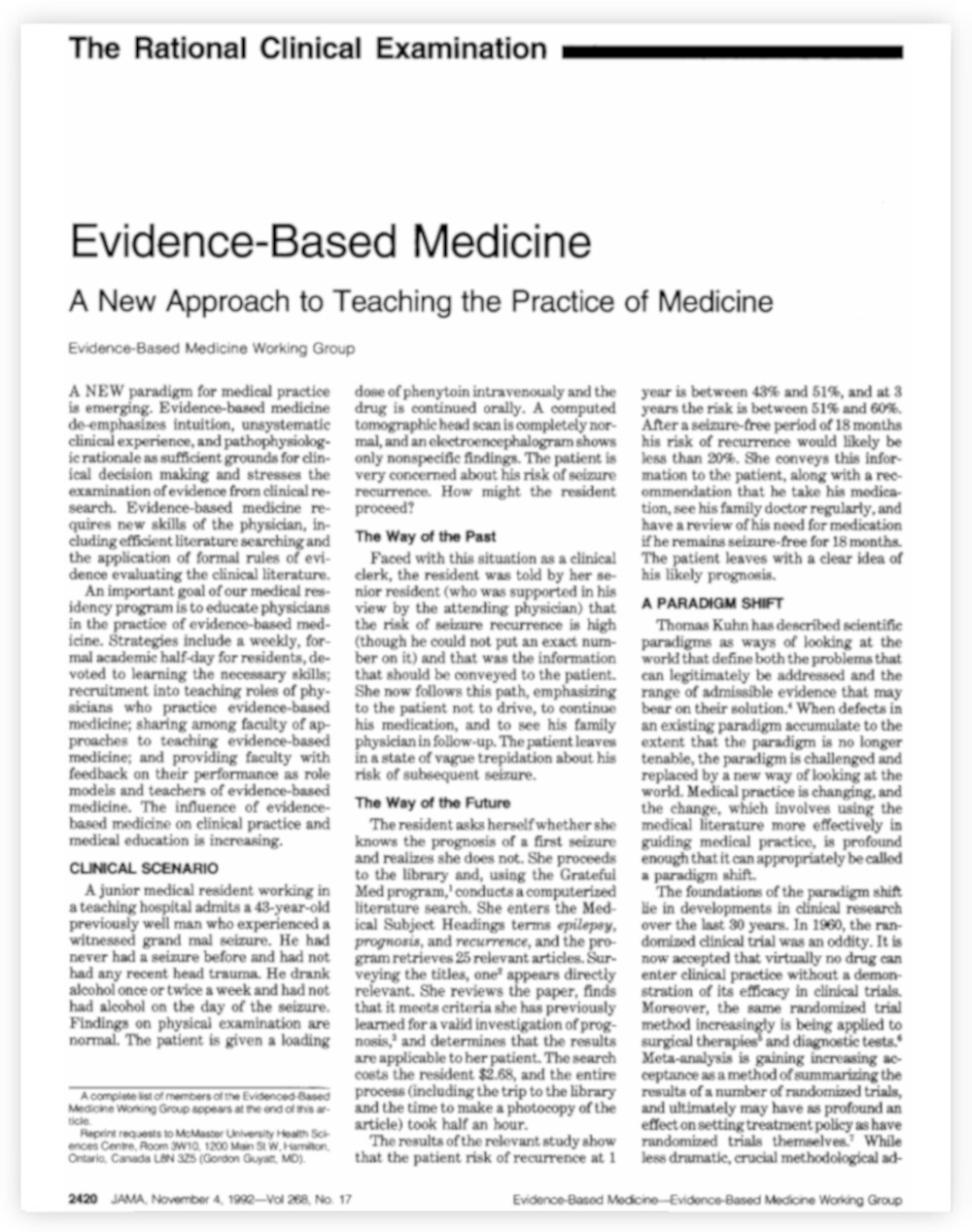 Are Evidence-Based Medicine and Public Health Incompatible?