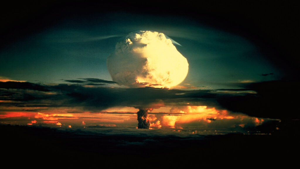 The first test of a hydrogen bomb, Operation Ivy, is performed at Enewetak Atoll in the Marshall Islands in 1952.