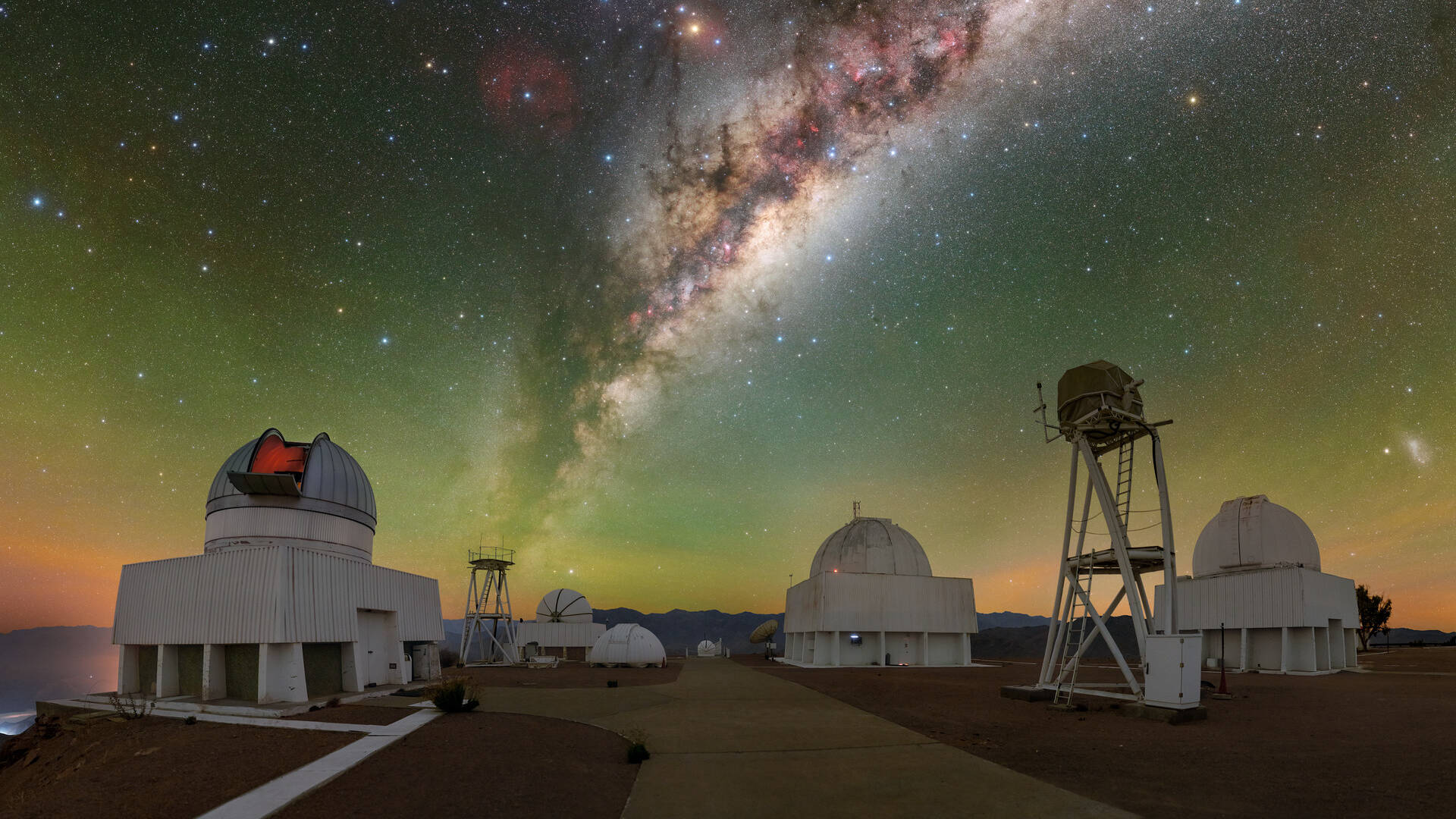 Top: A view of the Milky Way from NSF’s NOIRLab Cerro Tololo Inter-American Observatory, located at the edge of Chile’s Atacama Desert. Vi