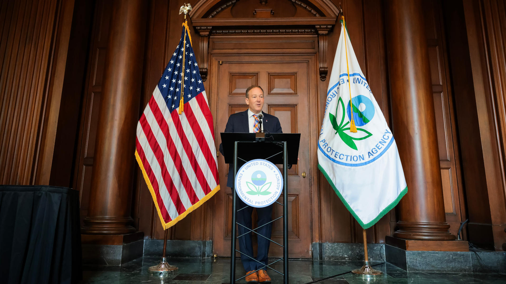 EPA Administrator Lee Zeldin speaks at a water policy announcement in February 2025.