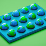 A group of worlds in a grid rotated at different angles